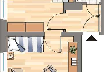 Wohnung Herne Altenhöfen - 1 Zimmer, 35 m&sup2;, 329&euro; | Angebot:27317609